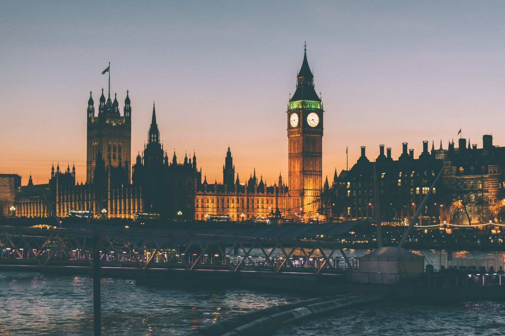 The Palace of Westminster at night